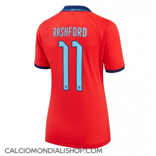 Maglie da calcio Inghilterra Marcus Rashford #11 Seconda Maglia Femminile Mondiali 2022 Manica Corta